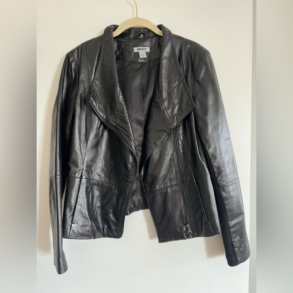 DKNY leather blazer size M